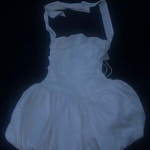 Elegant White Halter Dress